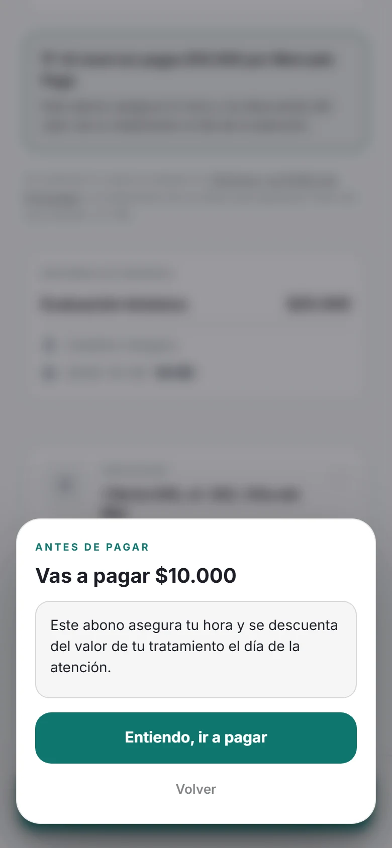 Pago del abono con Mercado Pago